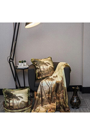 Manzara Yastık/Kırlent (Dolgu Boncuk Elyaf, Ulusl. Yıkama Ve Solmama Sertifikası)