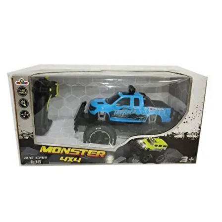 859-27B Galtoys 1:14 Şarjlı Monster 4*4 Pıck-Up Mavi Uzaktan Kumandalı Araba 26 Cm