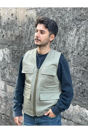 Erkek Yazlık Keten Kumaş Avcı Yelek Çok Cepli 7 Cep Beden tablosuna göre sipariş veriniz.