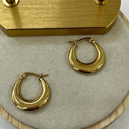 Çelik Gold Halka Küpe