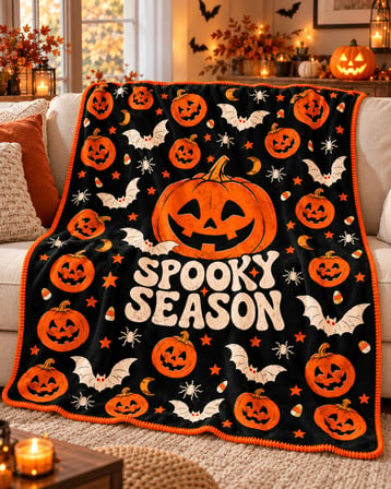  Halloween | Spooky Season | %100 Polar TV Battaniyesi 130x170CM Büyük Boy