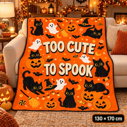 Halloween | Too Cute To Spook | %100 Polar TV Battaniyesi 130x170CM Büyük Boy