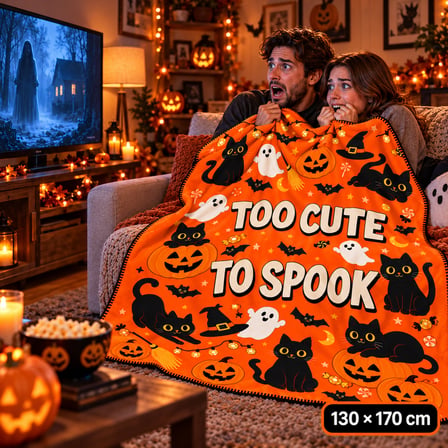 Halloween | Too Cute To Spook | %100 Polar TV Battaniyesi 130x170CM Büyük Boy