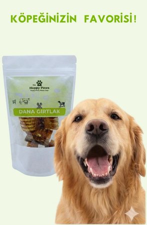 Dana Gırtlak Çiğnemelik Köpek Ödül Maması %100 Doğal, Glutensiz, Organik 100 gr 