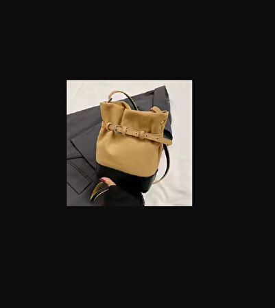 Hardal Süet Kemer Detaylı Çanta