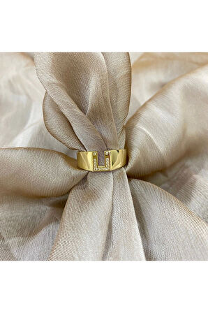 Ü Harf Altın Yüzük