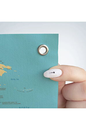 Dekoratif Kanvas Duvar Örtüsü-Halısı Dünya Haritası Mavi Zemin 1032