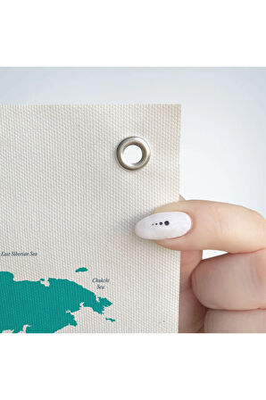 Dünya Haritası Dekoratif Kanvas Duvar Örtüsü-Halısı 1076