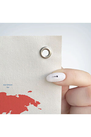 Dünya Haritası Dekoratif Kanvas Duvar Örtüsü-Halısı 1081