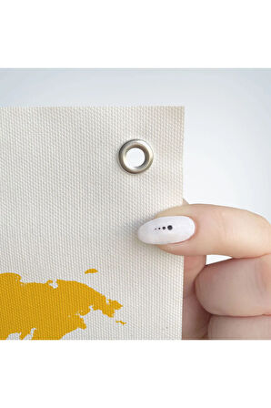 Dünya Haritası Dekoratif Kanvas Duvar Örtüsü-Halısı 1082