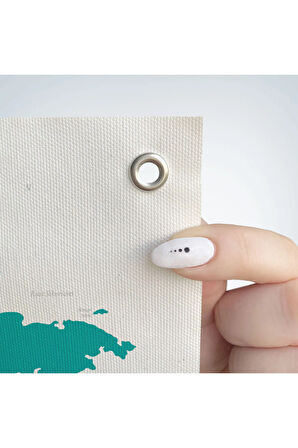 Dünya Haritası Dekoratif Kanvas Duvar Örtüsü-Halısı 1085