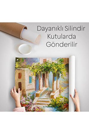 Denize Yakın Ev, Deniz Kıyısı, Rengarenk Çiçekler, Yaz Deniz Manzarası-1113