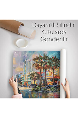 Yağmurdan Sonra Sevilen Sochi Şehrinin Mimari Manzara Kanvas Duvar Örtüsü-Halısı-1114