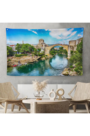 Mostar Köprüsü Kanvas Duvar Örtüsü-Halısı-1115