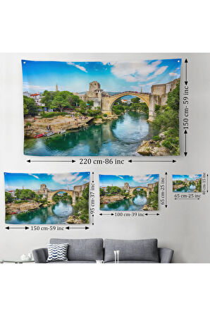 Mostar Köprüsü Kanvas Duvar Örtüsü-Halısı-1115