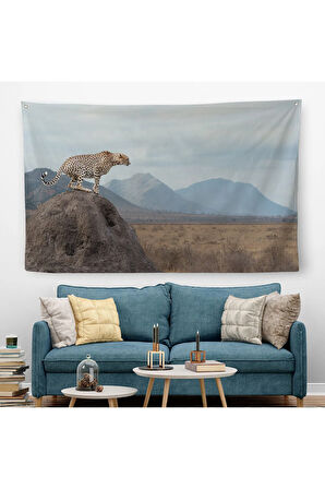 Leopar Dekoratif Kanvas Duvar Örtüsü-Halısı -1127