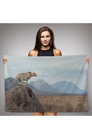 Leopar Dekoratif Kanvas Duvar Örtüsü-Halısı -1127