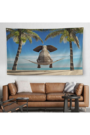 Fil Dekoratif Kanvas Duvar Örtüsü-Halısı 1141