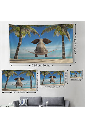 Fil Dekoratif Kanvas Duvar Örtüsü-Halısı 1141