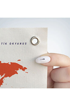 Türkçe Ülke Bayraklıeğitici Başkent Detaylı Atlası Dünya Haritası Duvar Örtüsü-halısı 3858