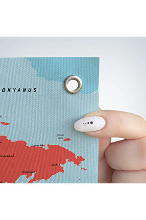 Türkçe Eğitici Ülke Ve Başkent Okyanus Detaylı Atlas Dünya Haritası Duvar Örtüsü-halısı 3863