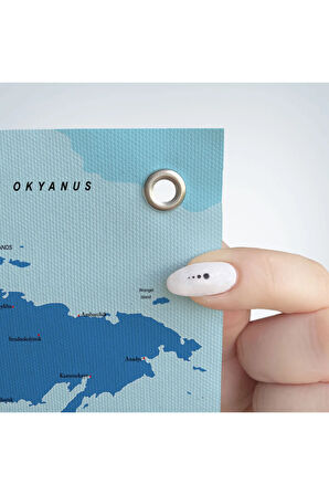 Türkçe Eğitici Ülke Ve Başkent Okyanus Detaylı Atlas Dünya Haritası Duvar Örtüsü-halısı 3866