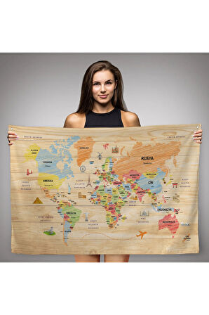 Dekoratif Dünya Haritası Duvar Örtüsü-halısı 3868