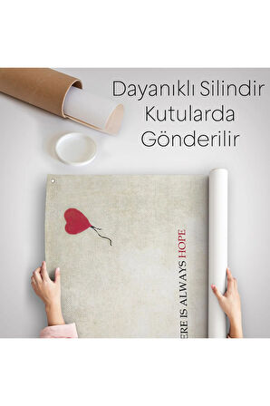 Banksy Kırmızı Balonlu Kız Dekoratif Modern Duvar Örtüsü - Halısı -4962