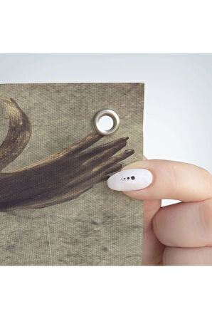 Geyik Kafalı İnsan Duvar Örtüsü - Halısı -4984