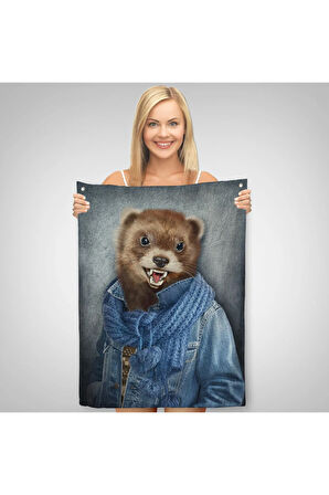 Simsar Kafalı İnsan Duvar Örtüsü - Halısı-4990