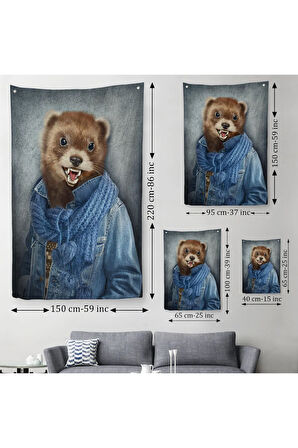 Simsar Kafalı İnsan Duvar Örtüsü - Halısı-4990