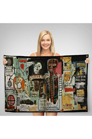 Jean Michel Basquiat Notary Kanvas Duvar Örtüsü-Halısı-5002