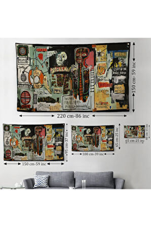 Jean Michel Basquiat Notary Kanvas Duvar Örtüsü-Halısı-5002