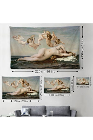 Alexandre Cabanel'in Venüsün Doğuşu İsimli Eseri Kanvas Duvar Örtüsü-Halısı, The Birth Of Venus-5028