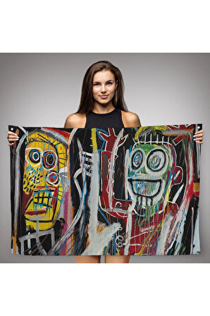 Jean Michel Basquiat, Boom Patmala Eseri Kanvas Duvar Örtüsü-Halısı-5032