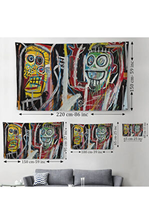 Jean Michel Basquiat, Boom Patmala Eseri Kanvas Duvar Örtüsü-Halısı-5032