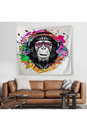 Dj Maymun Kanvas Duvar Örtüsü-Halısı-5063