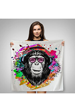 Dj Maymun Kanvas Duvar Örtüsü-Halısı-5063