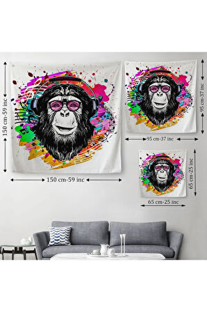 Dj Maymun Kanvas Duvar Örtüsü-Halısı-5063