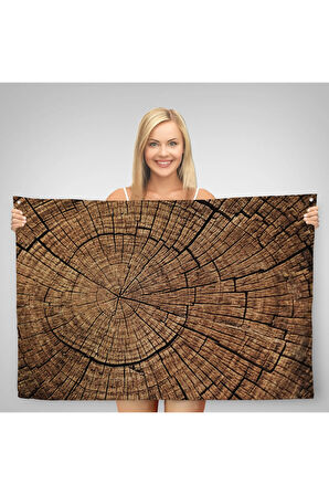 Ağaç Kütük Desenli Kanvas Duvar Örtüsü-Halısı-5076