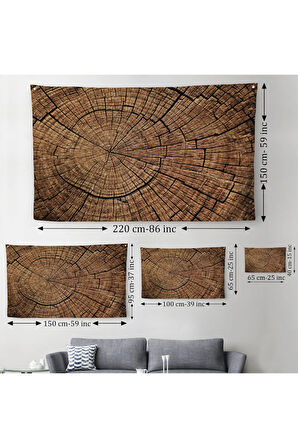 Ağaç Kütük Desenli Kanvas Duvar Örtüsü-Halısı-5076