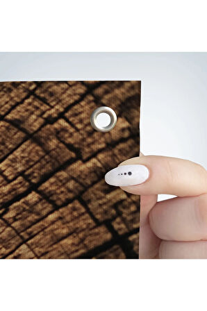 Ağaç Kütük Desenli Kanvas Duvar Örtüsü-Halısı-5076