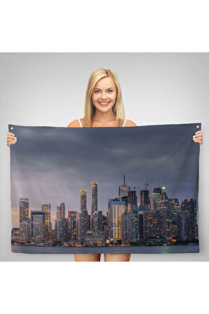 Kanada Toronto Manzarası Kanvas Duvar Örtüsü-Halısı-5080