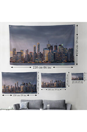 Kanada Toronto Manzarası Kanvas Duvar Örtüsü-Halısı-5080