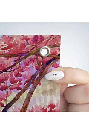 Sakura Ağacının Altındaki Sevgililer Kanvas Duvar Örtüsü-Halısı-5082
