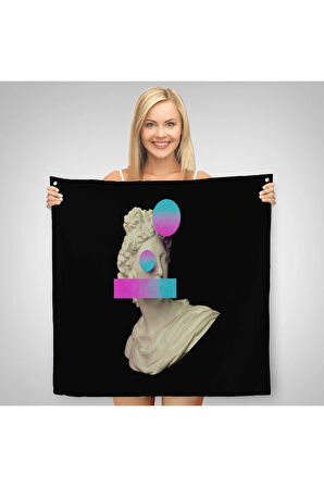 Vaporwave Tarzı Çağdaş Sanat Kanvas Duvar Örtüsü-Halısı-5100