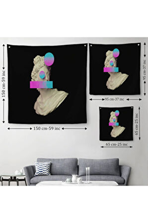 Vaporwave Tarzı Çağdaş Sanat Kanvas Duvar Örtüsü-Halısı-5100