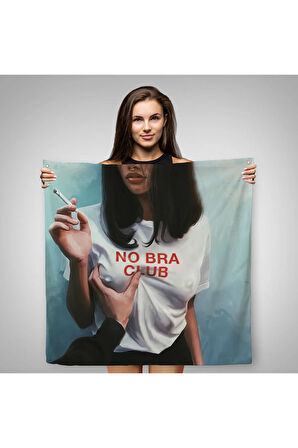 No Bra Club, Sütyensizler Külübü Kanvas Duvar Örtüsü-Halısı-5102
