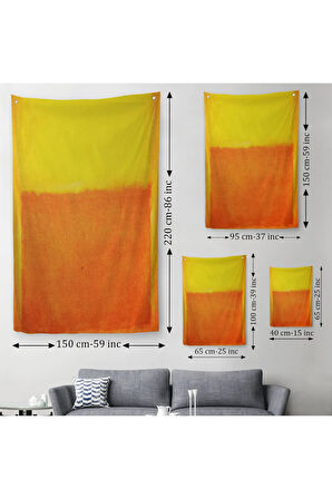 Mark Rothko Turuncu Sarı Eseri Duvar Örtüsü - Halısı-5107