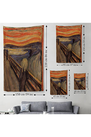 Edvard Munch'un Çığlık İsimli Eseri Duvar Örtüsü - Halısı-5116